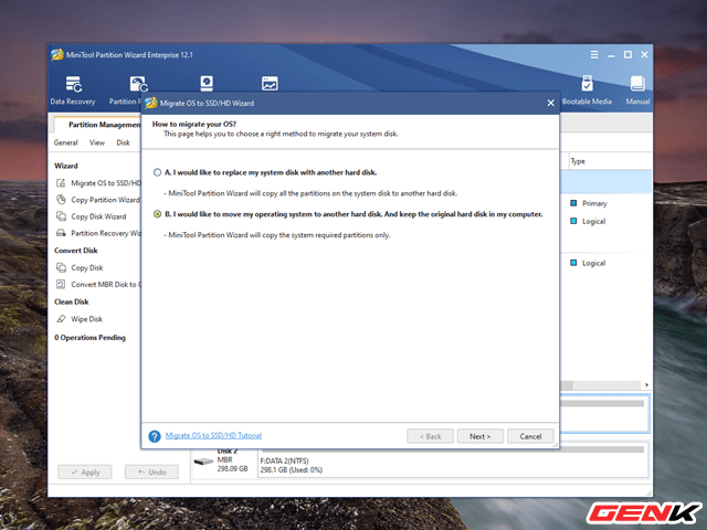 Hướng dẫn chuyển win từ HDD sang SSD không cần cài lại win
