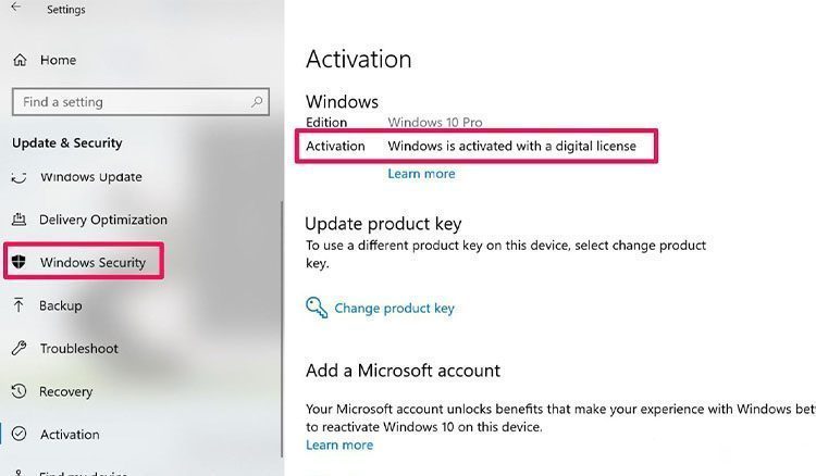 Tình trạng Active của Windows