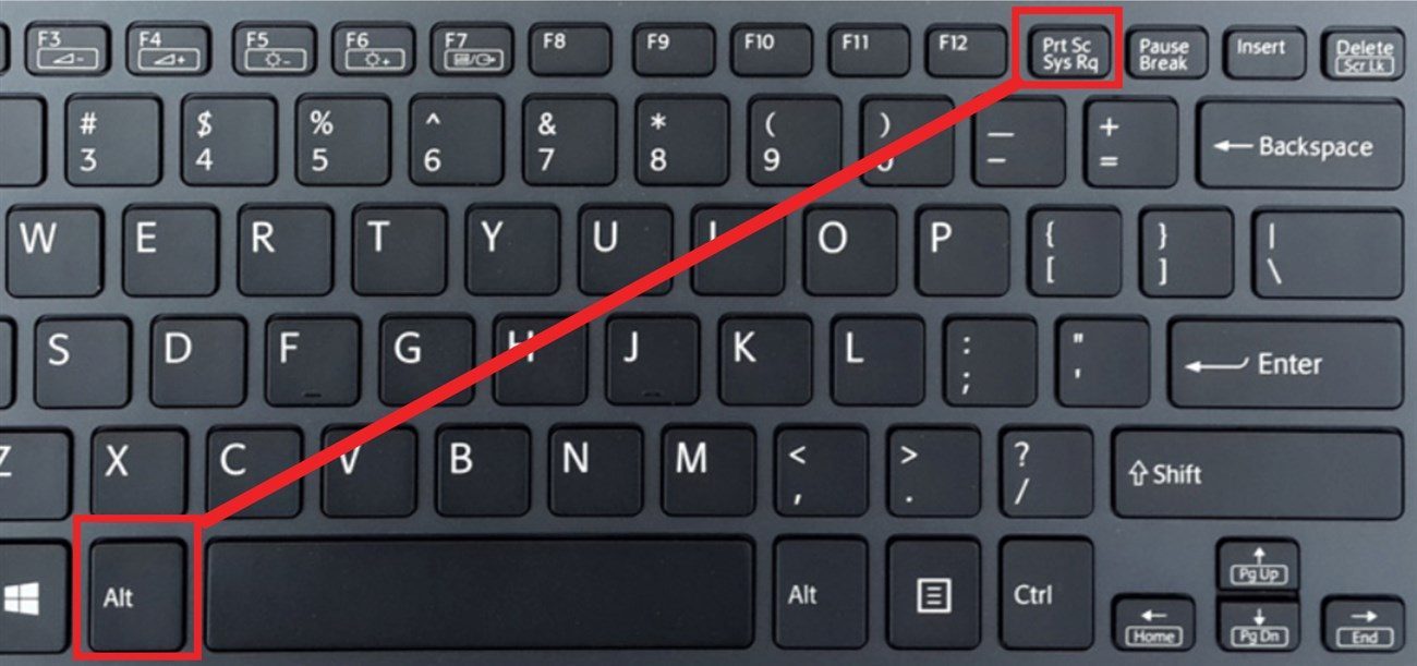 chụp màn hình bằng tổ hợp phím Alt + PrintScreen (PrtScr)