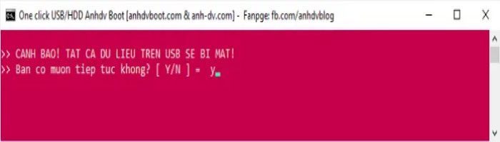 Cảnh báo xóa dữ liệu trên USB