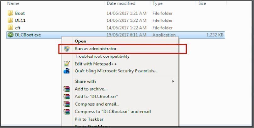 Giải nén tập tin DLC Boot