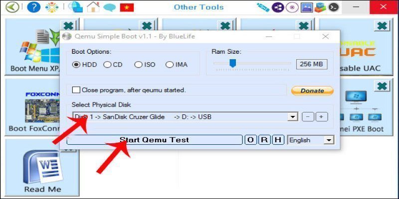 Kiểm tra USB Boot vừa tạo
