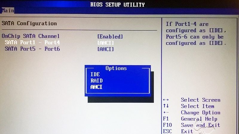 cach bat che do ide sang ahci trong bios