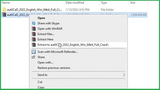 Giải nén phần mềm bằng cách chuột phải chọn Extract to